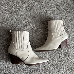 Elegant Cream Ankle Boots